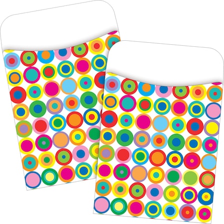 Barker Creek Disco Dots Peel & Stick Library Pockets, 60/Set 3829